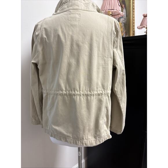 Old Navy Military Field Jacket Khaki Tan Cargo Utility Barn Chore Women's Sz Med - Picture 8 of 16